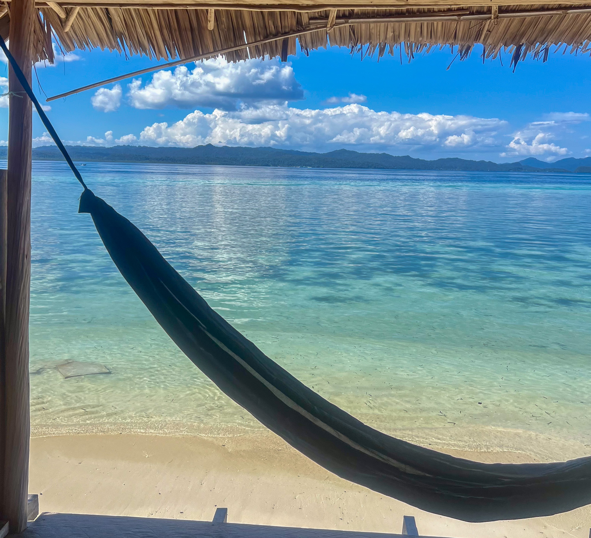 Balcon avec hamac à Kri aux Raja Ampat