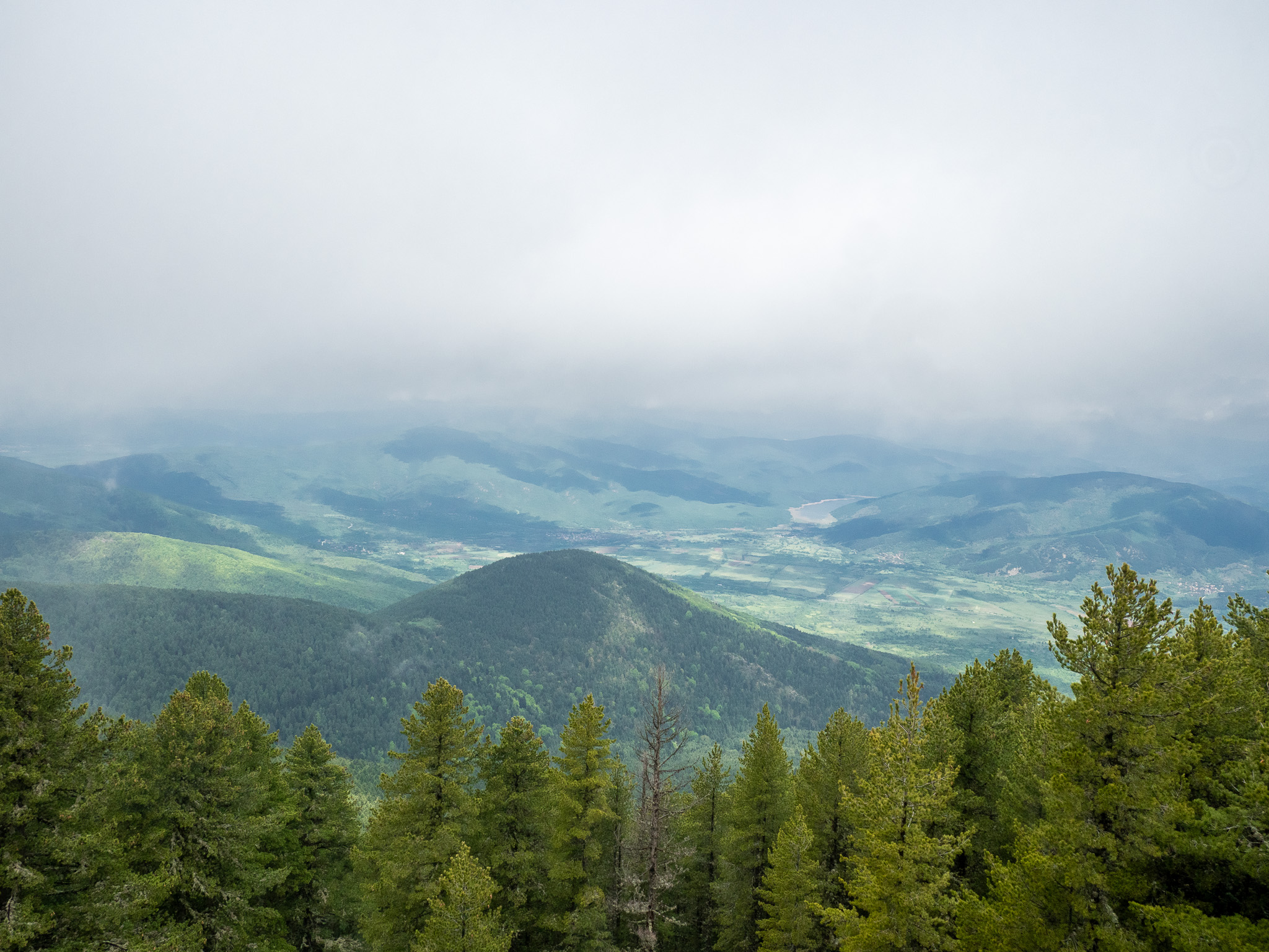Point de vue nuageux au Pelister